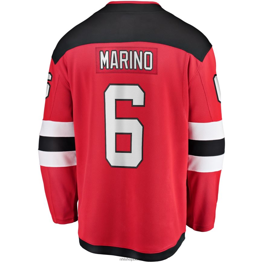 Männer NHL Rotes Home-Breakaway-Spielertrikot der New Jersey Devils mit Fanatics-Logo von John Marino Kleidung BF680T1154