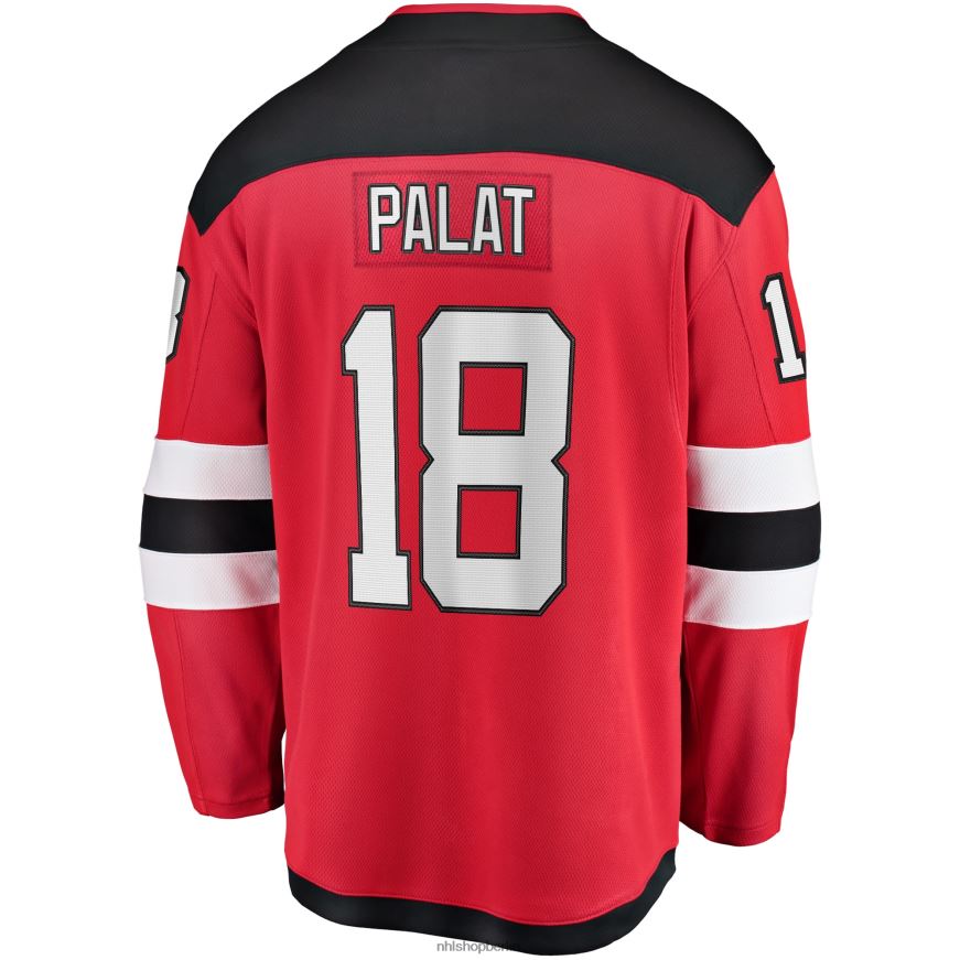 Männer NHL Rotes Home-Breakaway-Spielertrikot der New Jersey Devils mit Fanatiker-Logo von Ondrej Palat Kleidung BF680T1838