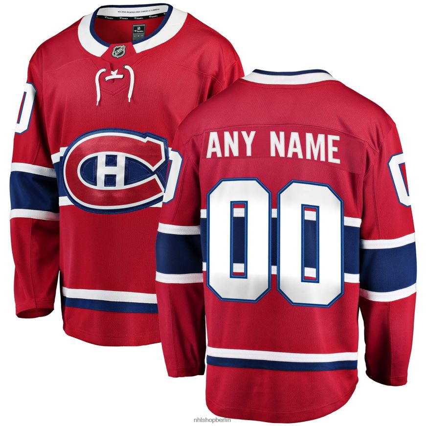 Männer NHL Rotes Home-Breakaway-Trikot der Montreal Canadiens mit Fanatics-Logo Kleidung BF680T826