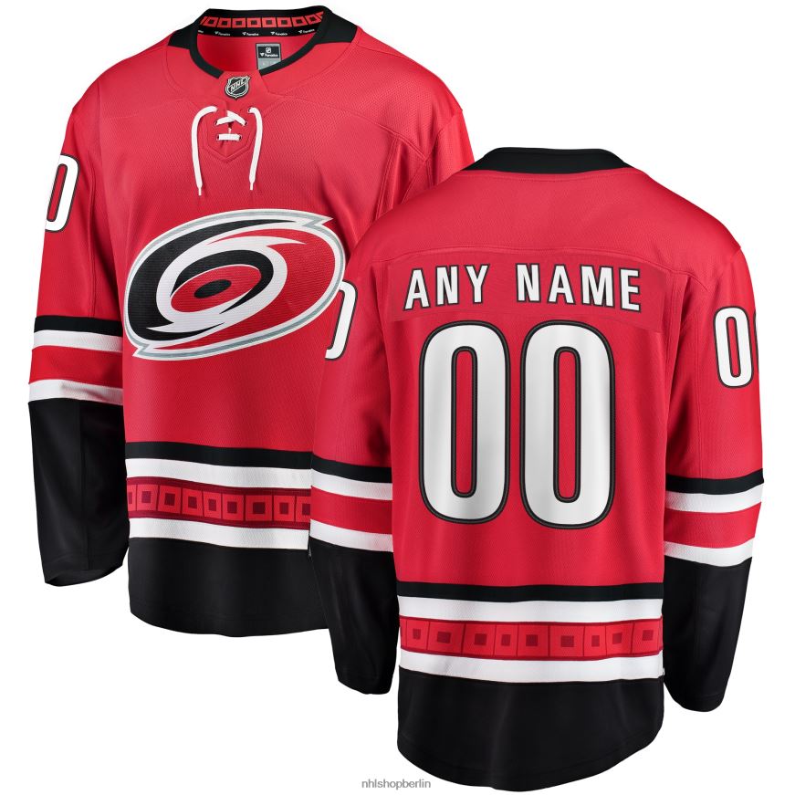 Männer NHL Rotes Home-Breakaway-Trikot mit Fanatics-Logo der Carolina Hurricanes nach Maß Kleidung BF680T446