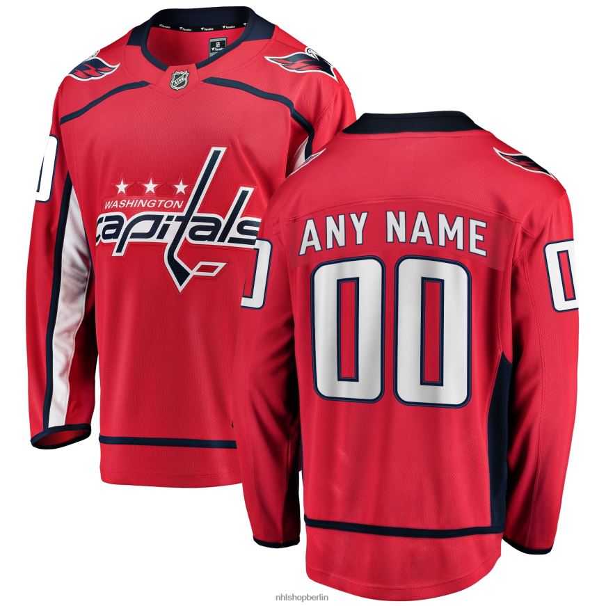 Männer NHL Rotes Home-Breakaway-Trikot mit Fanatiker-Logo der Washington Capitals Kleidung BF680T601