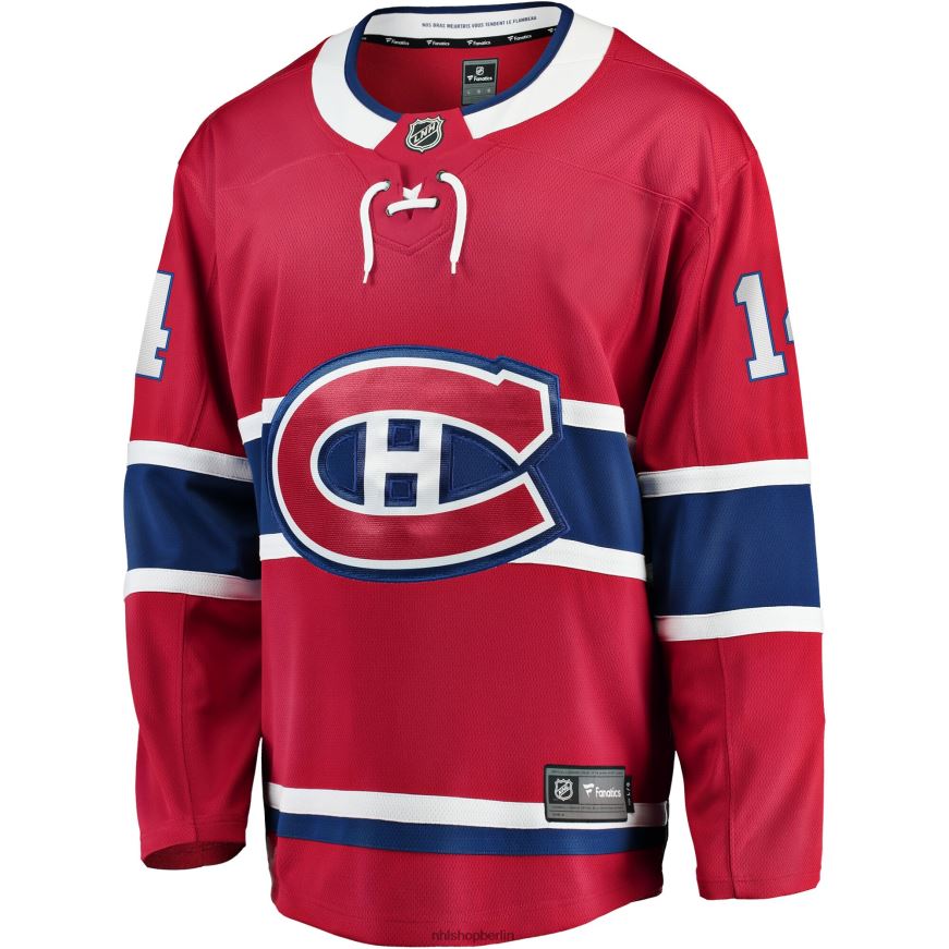 Männer NHL Rotes Home-Premier-Breakaway-Spielertrikot der Montreal Canadiens mit Nick Suzuki Fanatics-Logo Kleidung BF680T1113