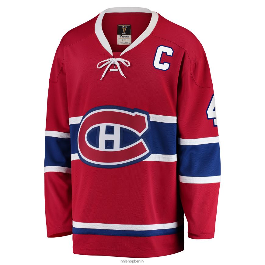 Männer NHL Rotes Premier Breakaway-Spielertrikot der Montreal Canadiens mit Fanatics-Logo von Jean Béliveau Kleidung BF680T1317