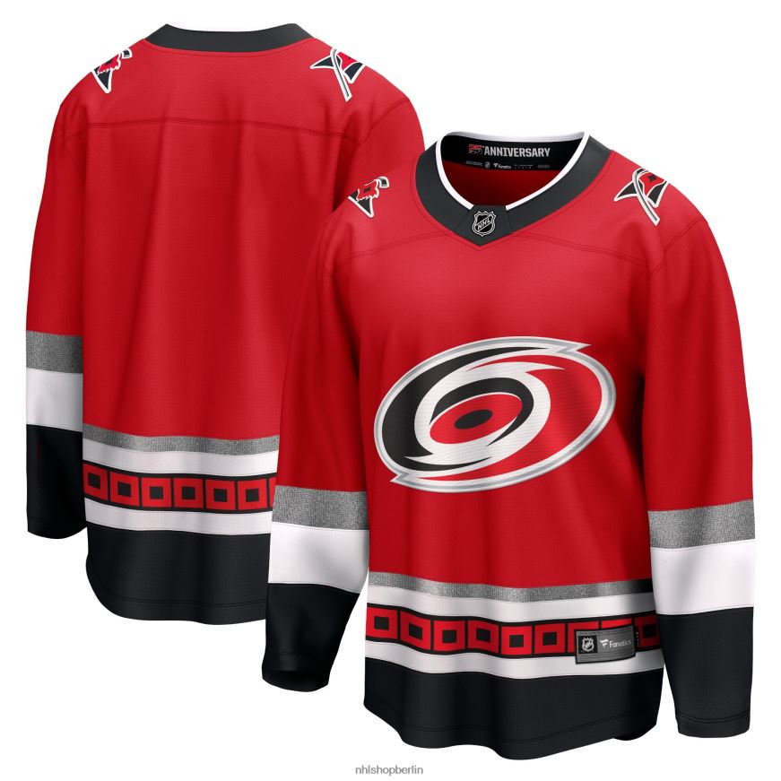 Männer NHL Rotes Premier Breakaway-Trikot der Carolina Hurricanes Fanatics zum 25-jährigen Jubiläum Kleidung BF680T815