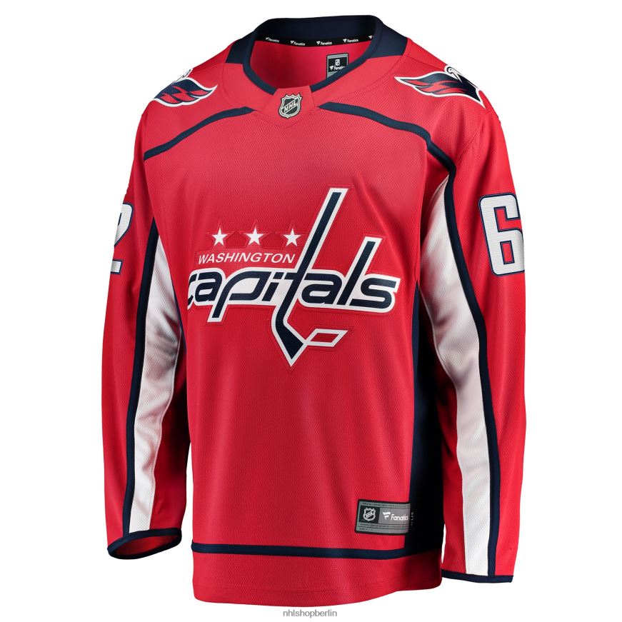 Männer NHL Rotes Replica-Spielertrikot der Washington Capitals mit Fanatics-Logo von Carl Hagelin Kleidung BF680T1845