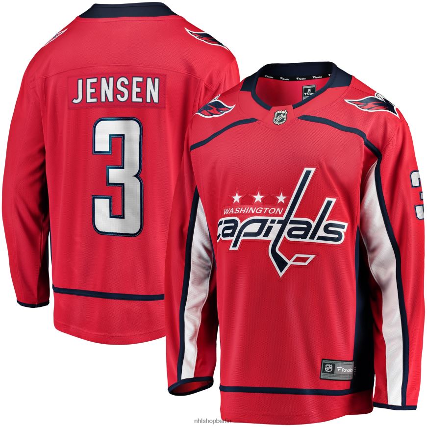 Männer NHL Rotes Replica-Spielertrikot der Washington Capitals mit Nick Jensen Fanatics-Logo Kleidung BF680T1944