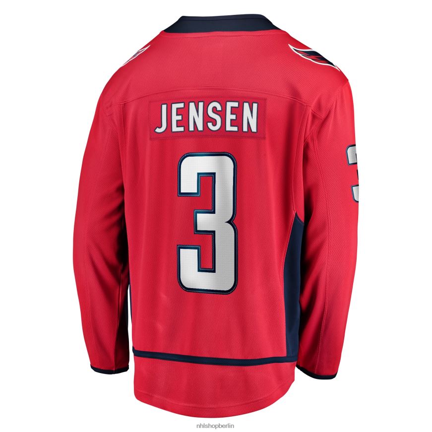 Männer NHL Rotes Replica-Spielertrikot der Washington Capitals mit Nick Jensen Fanatics-Logo Kleidung BF680T1944