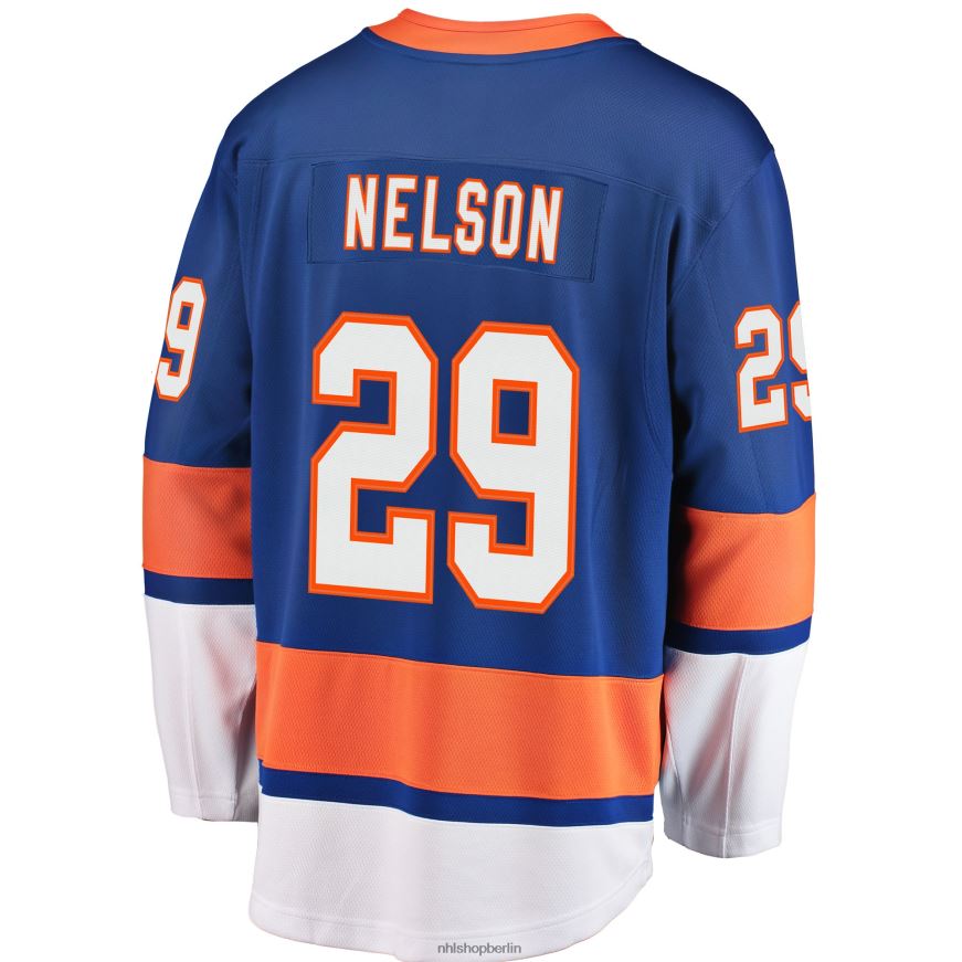 Männer NHL Royal Breakaway-Spielertrikot der New York Islanders mit Brock Nelson Fanatics-Logo Kleidung BF680T680