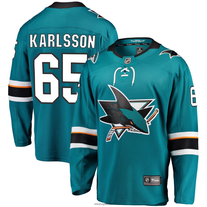 Männer NHL San Jose Sharks Erik Karlsson Fanatics Branded Teal 2021/22 Home Premier Breakaway Player Jersey Kleidung BF680T266