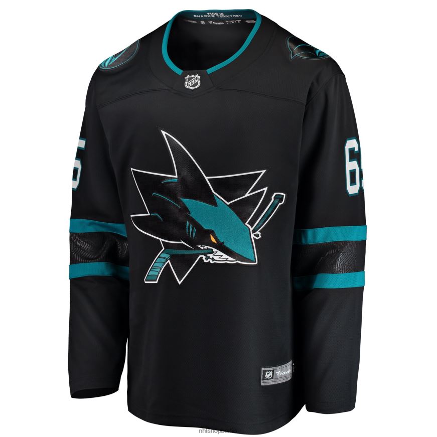 Männer NHL San Jose Sharks Erik Karlsson Fanatics-gebrandetes schwarzes Breakaway-Alternative-Spieler-Trikot Kleidung BF680T1017