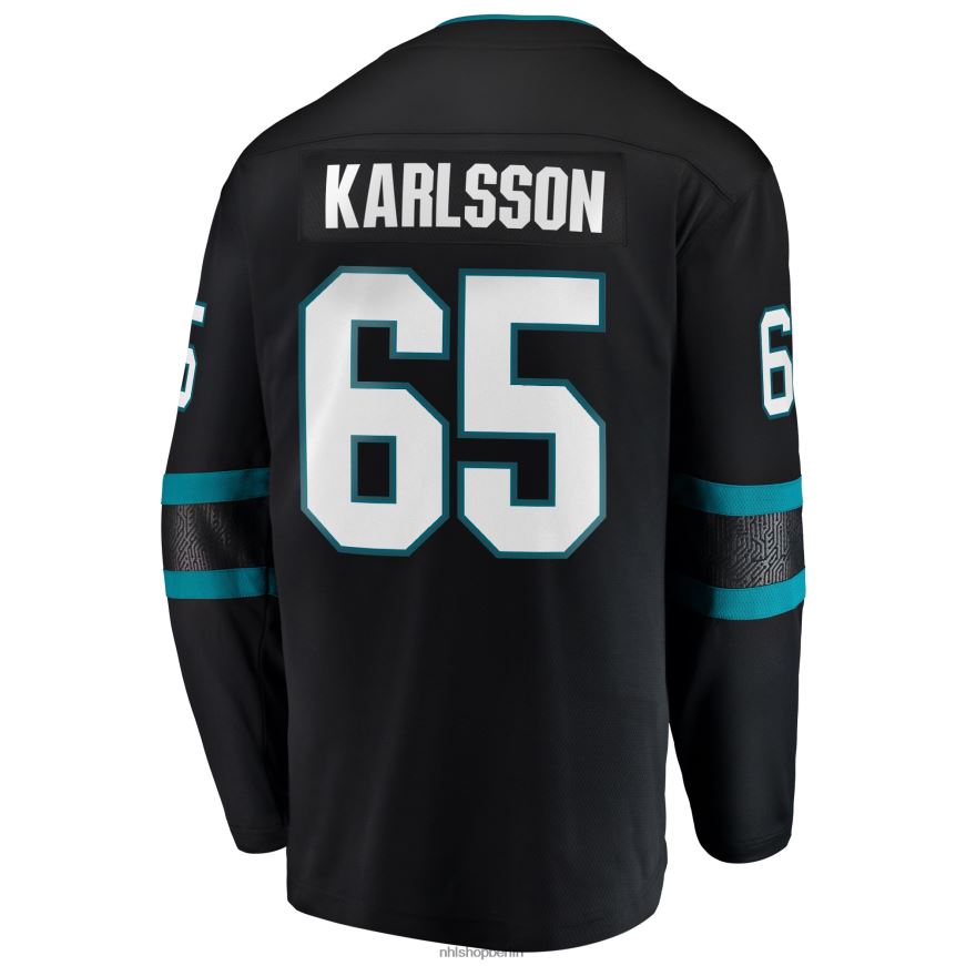 Männer NHL San Jose Sharks Erik Karlsson Fanatics-gebrandetes schwarzes Breakaway-Alternative-Spieler-Trikot Kleidung BF680T1017