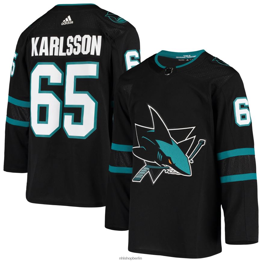 Männer NHL San Jose Sharks Erik Karlsson adidas Black Team Alternative Authentic-Trikot Kleidung BF680T241