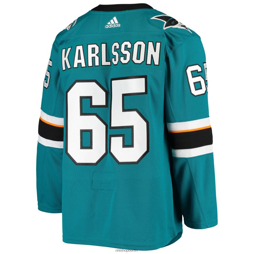 Männer NHL San Jose Sharks Erik Karlsson adidas Teal Authentisches Heimspielertrikot Kleidung BF680T2274