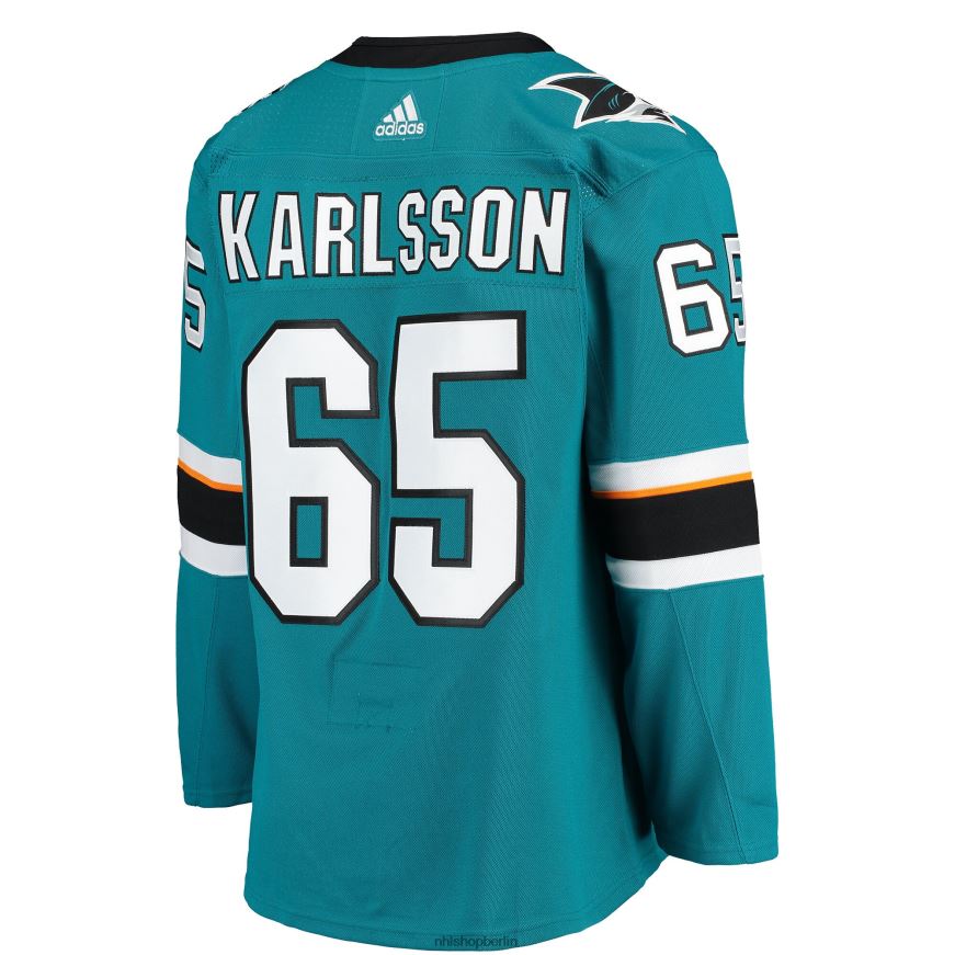 Männer NHL San Jose Sharks Erik Karlsson adidas Teal Authentisches Teamspieler-Heimtrikot Kleidung BF680T1652