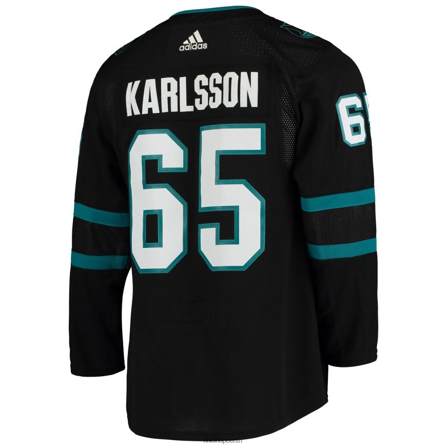 Männer NHL San Jose Sharks Erik Karlsson adidas schwarzes alternatives authentisches Spielertrikot Kleidung BF680T789