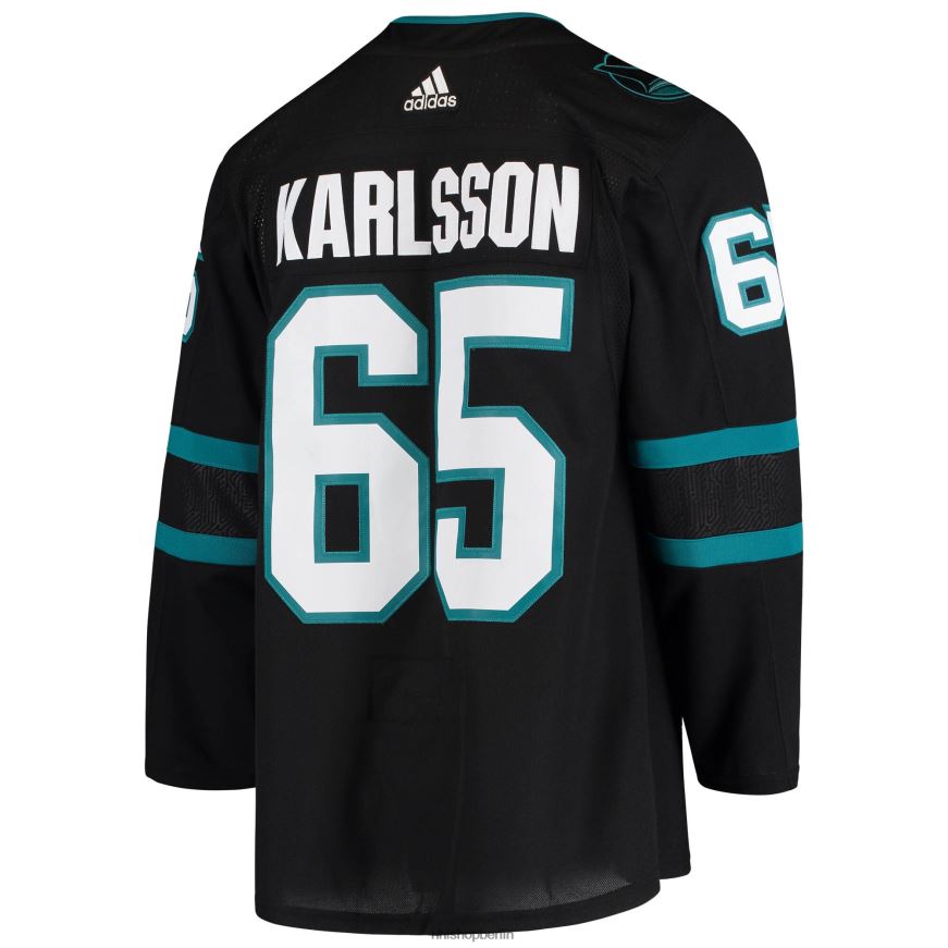 Männer NHL San Jose Sharks Erik Karlsson adidas schwarzes alternatives authentisches Trikot Kleidung BF680T1807