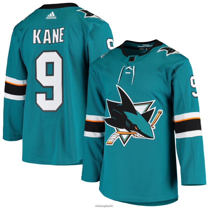 Männer NHL San Jose Sharks Evander Kane adidas Teal Authentisches Heimspielertrikot Kleidung BF680T1520