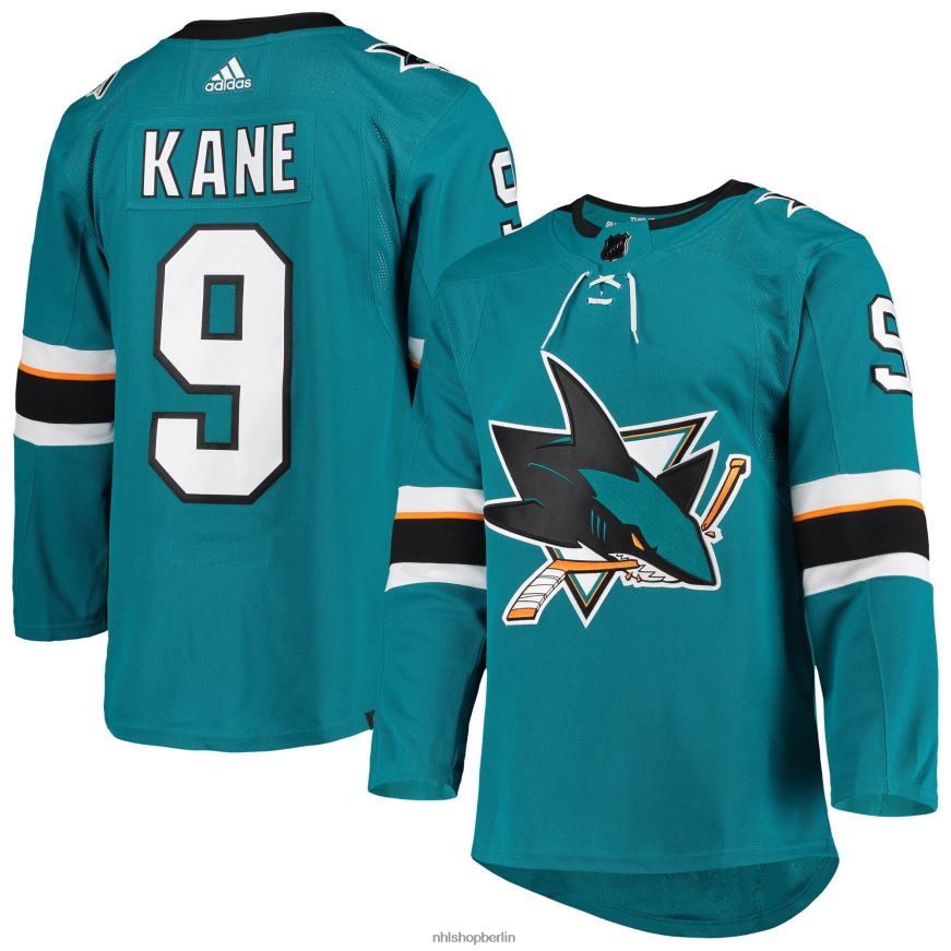 Männer NHL San Jose Sharks Evander Kane adidas Teal Home Authentisches Pro-Spieler-Trikot Kleidung BF680T1204