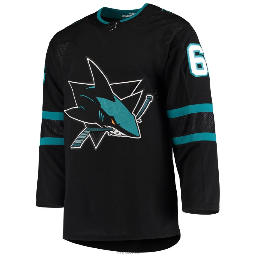 Männer NHL San Jose Sharks Kevin Labanc adidas schwarzes alternatives authentisches Trikot Kleidung BF680T1226