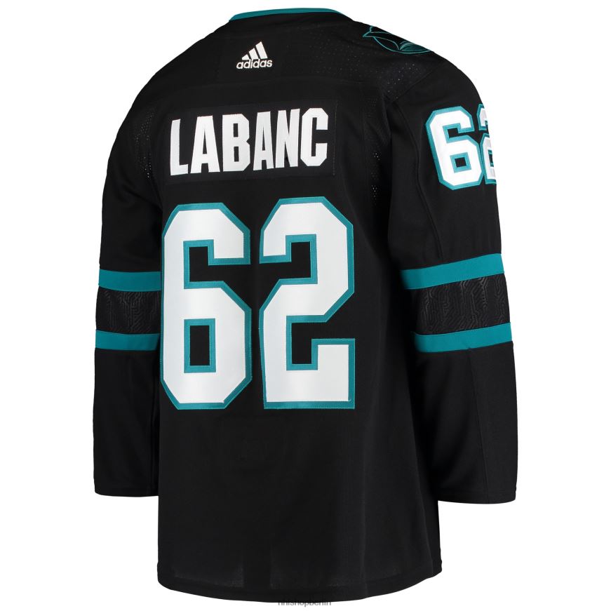 Männer NHL San Jose Sharks Kevin Labanc adidas schwarzes alternatives authentisches Trikot Kleidung BF680T1226