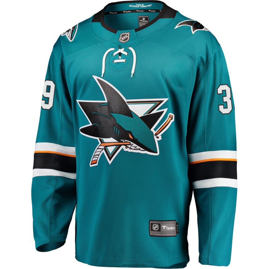 Männer NHL San Jose Sharks Logan Couture Fanatics Branded Teal 2021/22 Home Premier Breakaway Player Jersey Kleidung BF680T1106