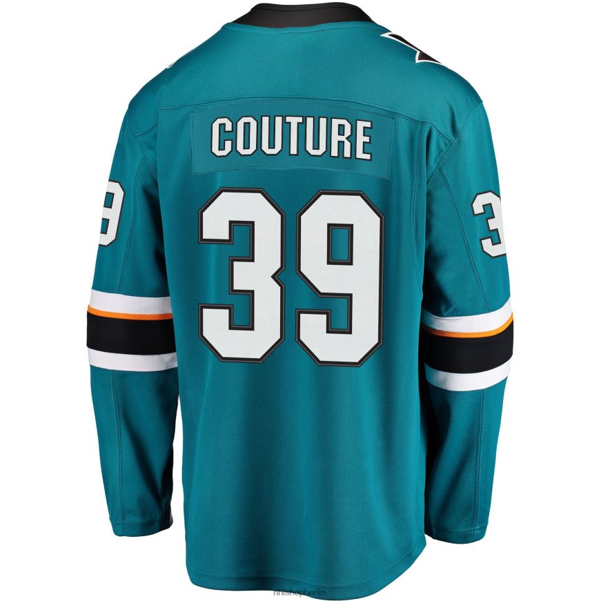 Männer NHL San Jose Sharks Logan Couture Fanatics Branded Teal 2021/22 Home Premier Breakaway Player Jersey Kleidung BF680T1106