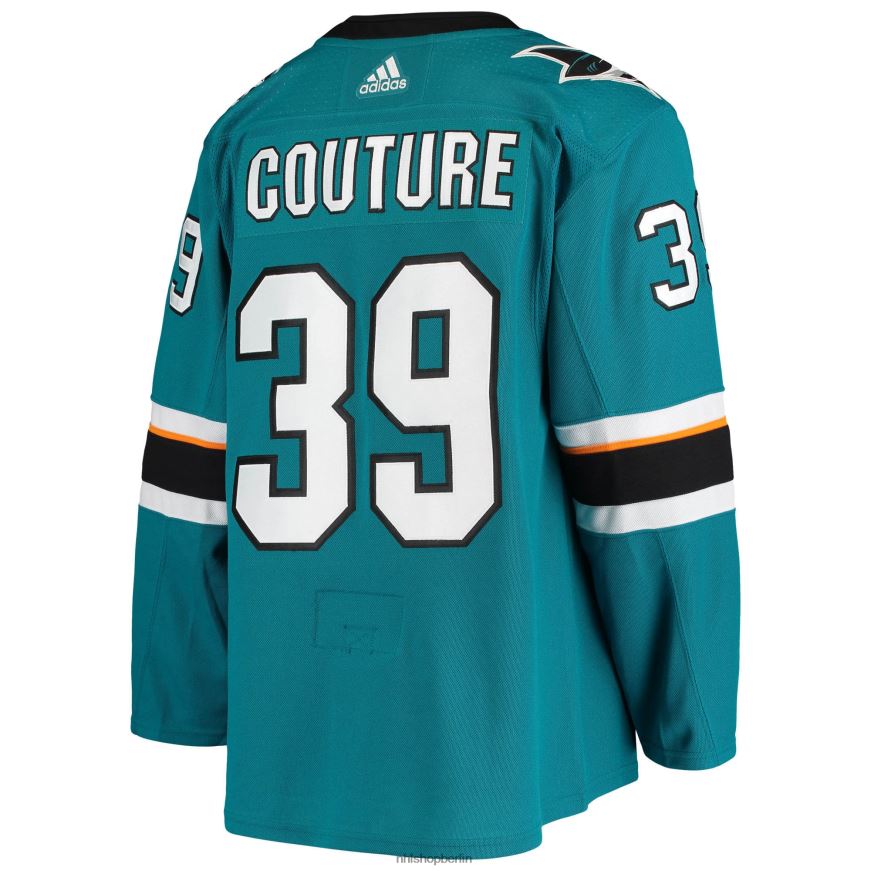 Männer NHL San Jose Sharks Logan Couture adidas Teal Home Authentic Alternate Captain Player Jersey Kleidung BF680T1698