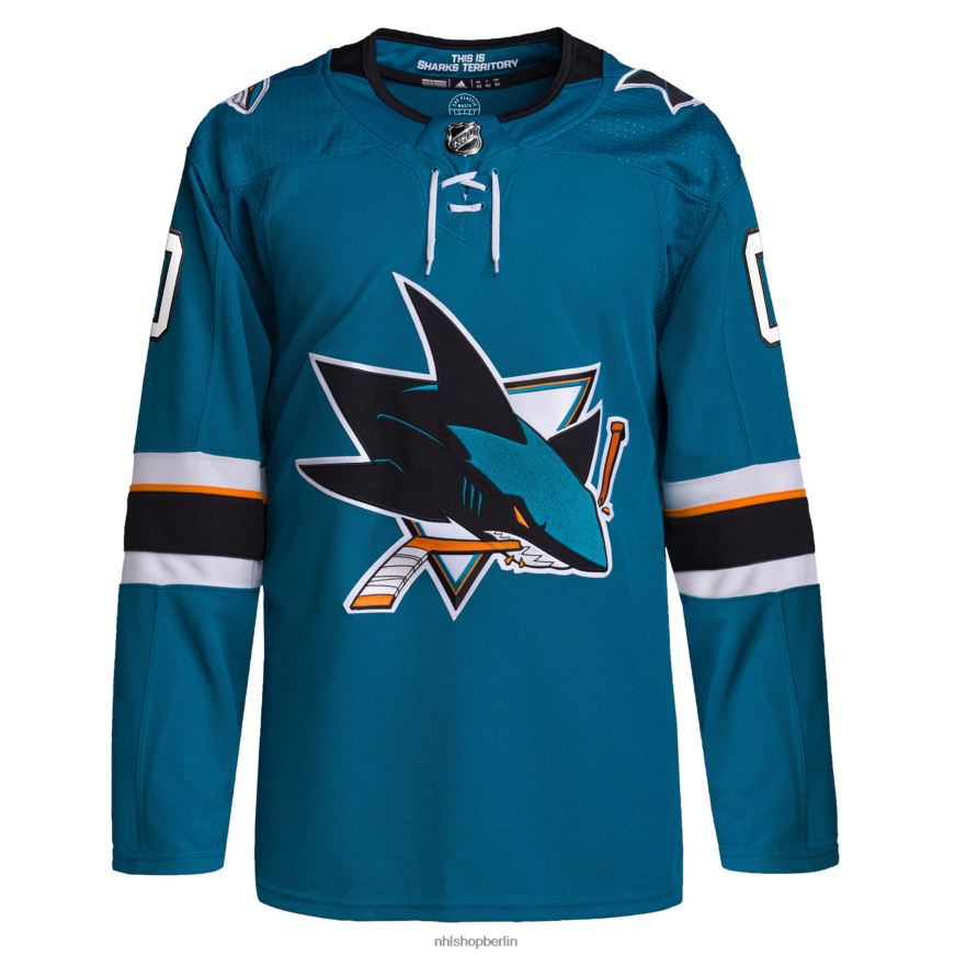 Männer NHL San Jose Sharks adidas Teal 2021/22 Home Primegreen Authentic Pro Custom Trikot Kleidung BF680T2390