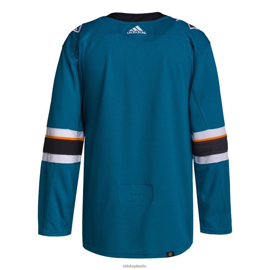 Männer NHL San Jose Sharks adidas Teal 2021/22 Home Primegreen authentisches Pro-Trikot Kleidung BF680T848