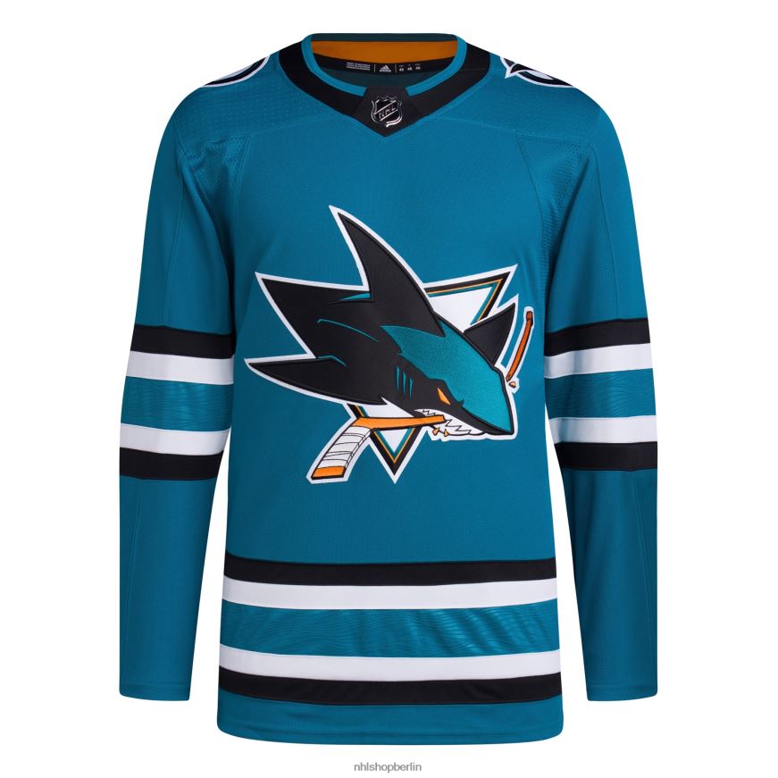 Männer NHL San Jose Sharks adidas Teal Home Primegreen authentisches Profi-Trikot Kleidung BF680T1040