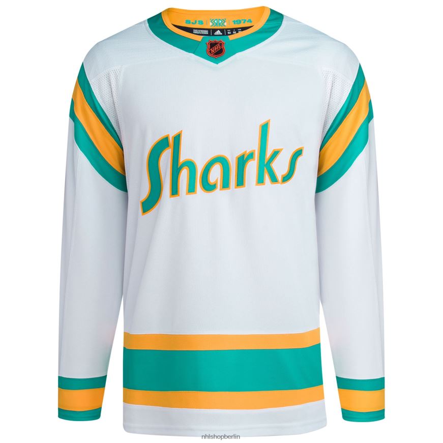 Männer NHL San Jose Sharks adidas White Reverse Retro 20 Authentic Blank Jersey Kleidung BF680T1535