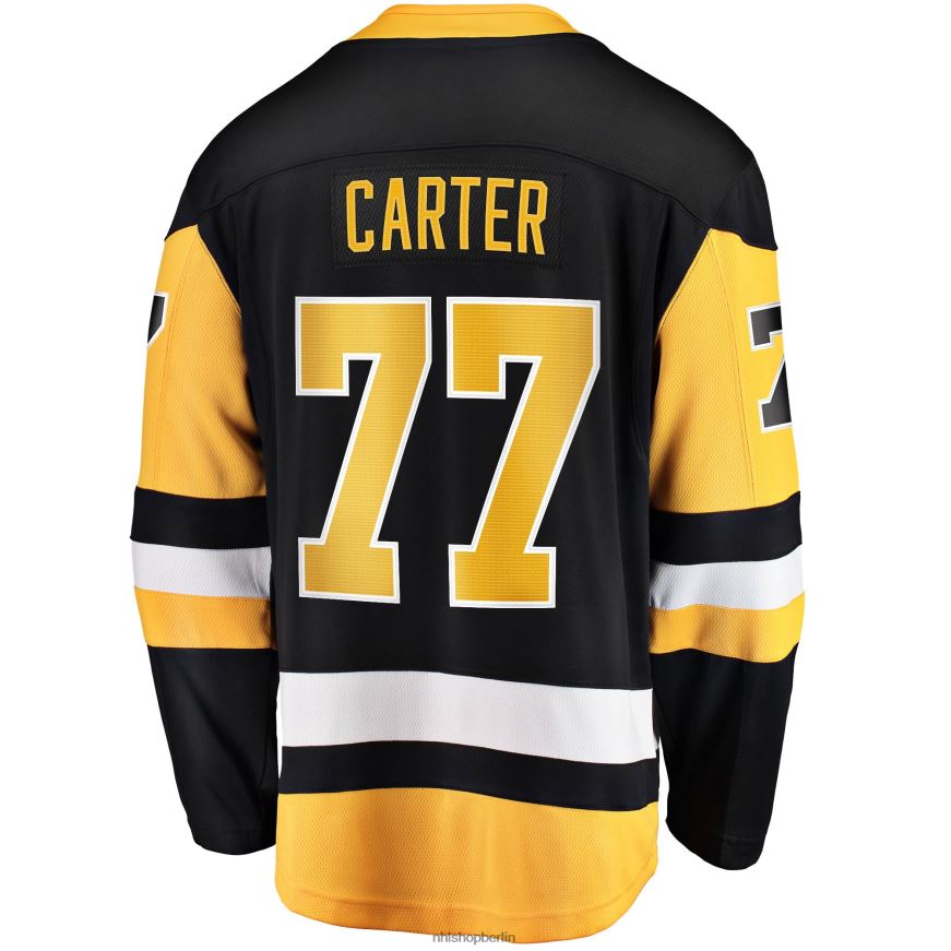 Männer NHL Schwarzes 2017/18 Home Breakaway-Replika-Trikot der Pittsburgh Penguins mit Jeff Carter Fanatics-Logo Kleidung BF680T1910