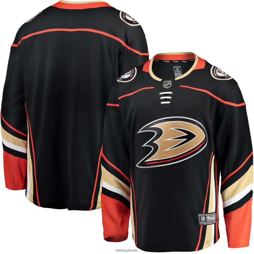 Männer NHL Schwarzes Breakaway-Heimtrikot der Anaheim Ducks mit Fanatics-Logo Kleidung BF680T622