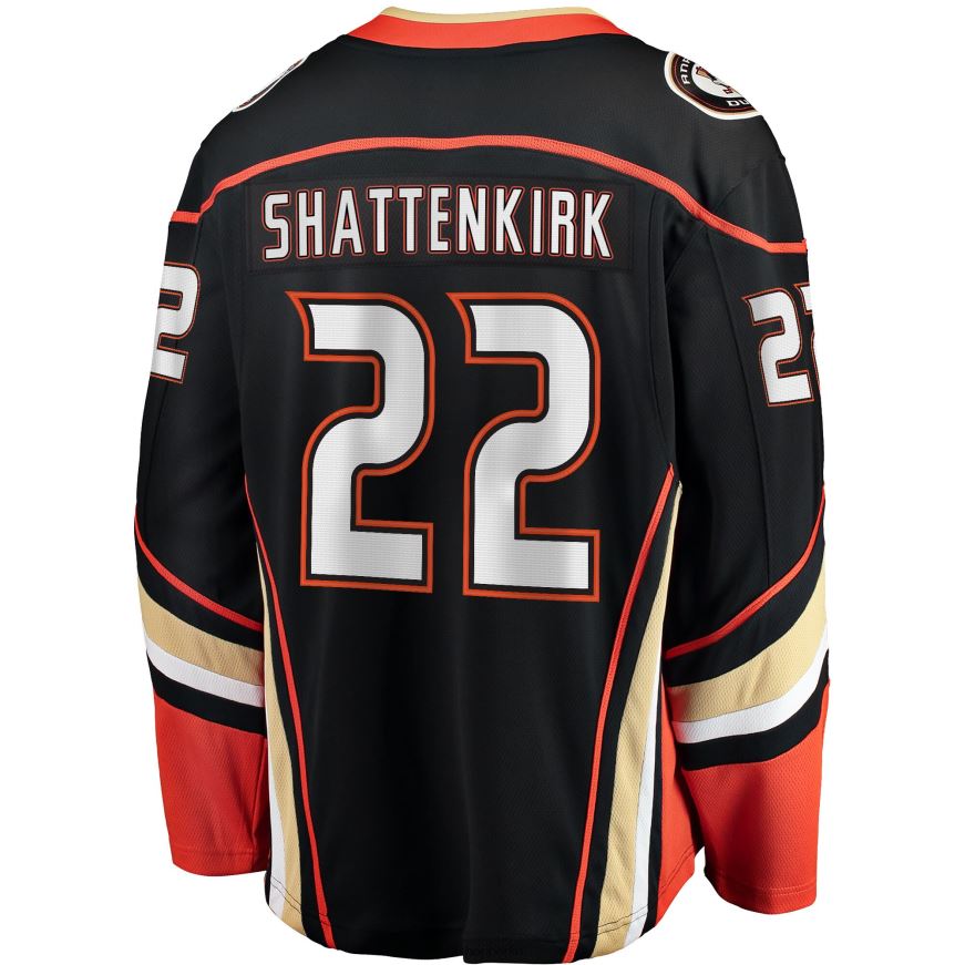 Männer NHL Schwarzes Breakaway-Heimtrikot der Anaheim Ducks mit Fanatics-Logo von Kevin Shattenkirk Kleidung BF680T1873