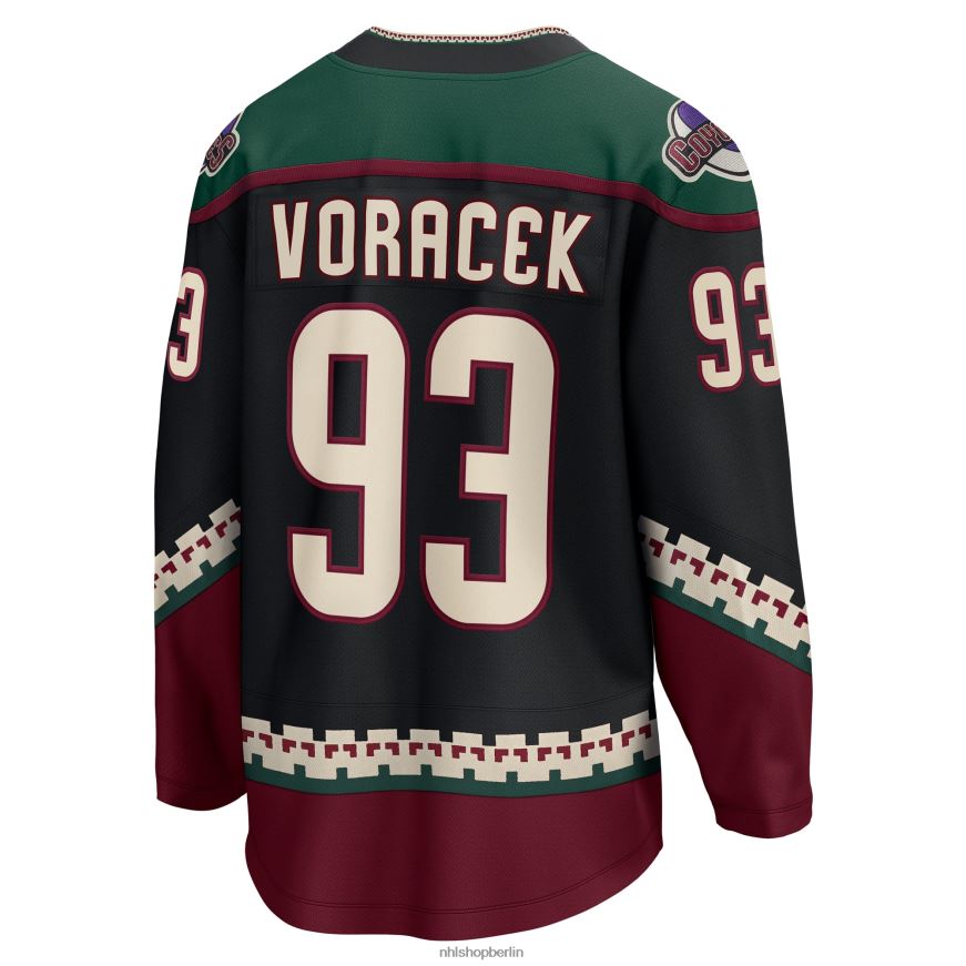 Männer NHL Schwarzes Breakaway-Heimtrikot der Arizona Coyotes mit Jakub Voracek Fanatics-Logo Kleidung BF680T1913