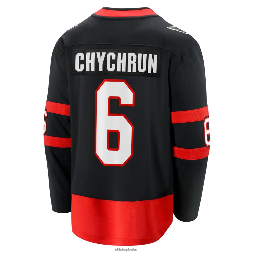 Männer NHL Schwarzes Breakaway-Heimtrikot der Ottawa Senators mit Jakob Chychrun Fanatics-Logo Kleidung BF680T1617