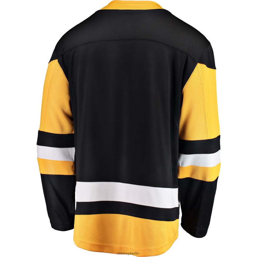 Männer NHL Schwarzes Breakaway-Heimtrikot der Pittsburgh Penguins mit Fanatics-Logo Kleidung BF680T830