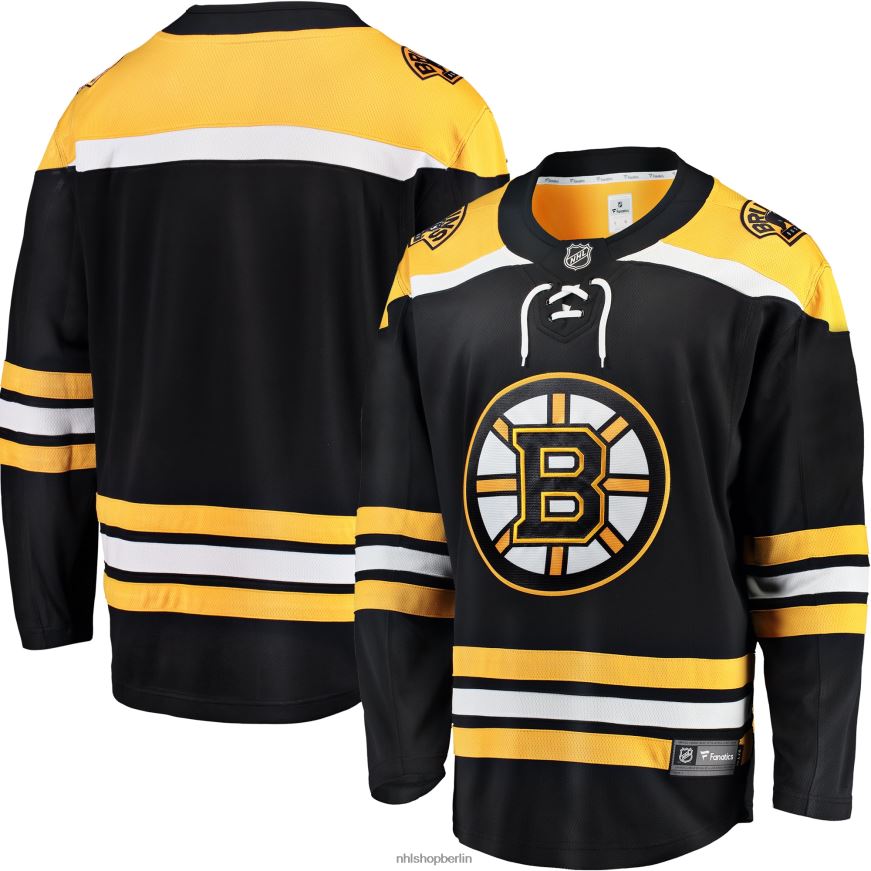 Männer NHL Schwarzes Breakaway-Heimtrikot mit Fanatics-Logo der Boston Bruins Kleidung BF680T62