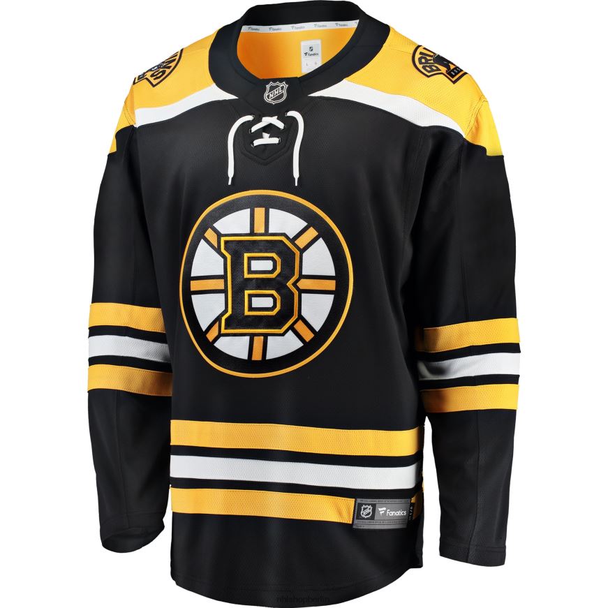 Männer NHL Schwarzes Breakaway-Heimtrikot mit Fanatics-Logo der Boston Bruins Kleidung BF680T62