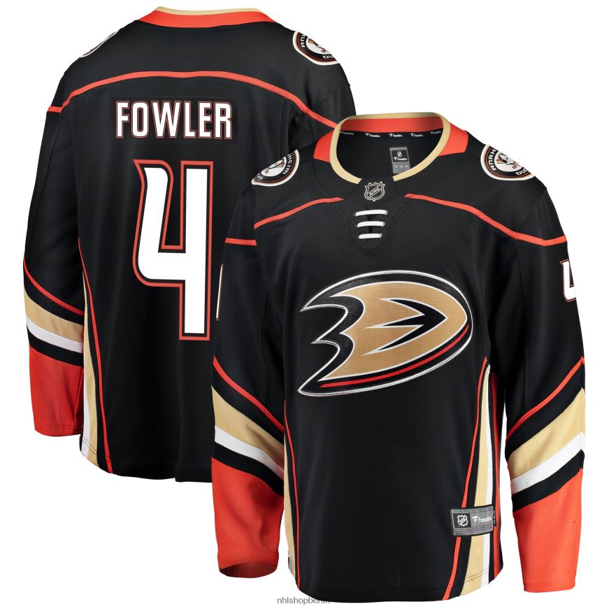 Männer NHL Schwarzes Breakaway-Spielertrikot der Anaheim Ducks mit Cam Fowler Fanatics-Logo Kleidung BF680T1800