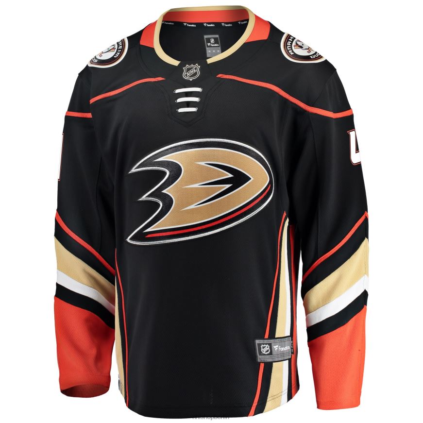 Männer NHL Schwarzes Breakaway-Spielertrikot der Anaheim Ducks mit Cam Fowler Fanatics-Logo Kleidung BF680T1800