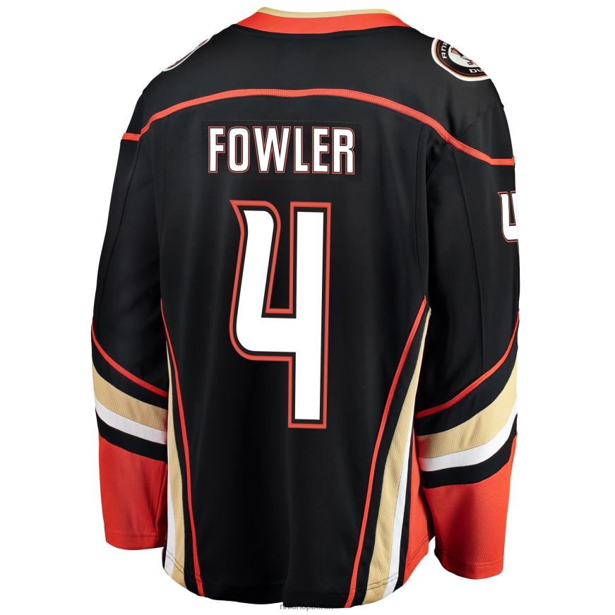 Männer NHL Schwarzes Breakaway-Spielertrikot der Anaheim Ducks mit Cam Fowler Fanatics-Logo Kleidung BF680T1800