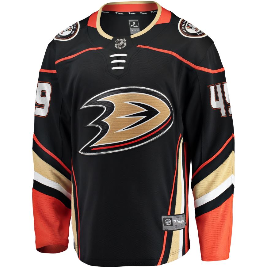 Männer NHL Schwarzes Breakaway-Spielertrikot der Anaheim Ducks mit Fanatics-Logo der Max Jones Kleidung BF680T2180