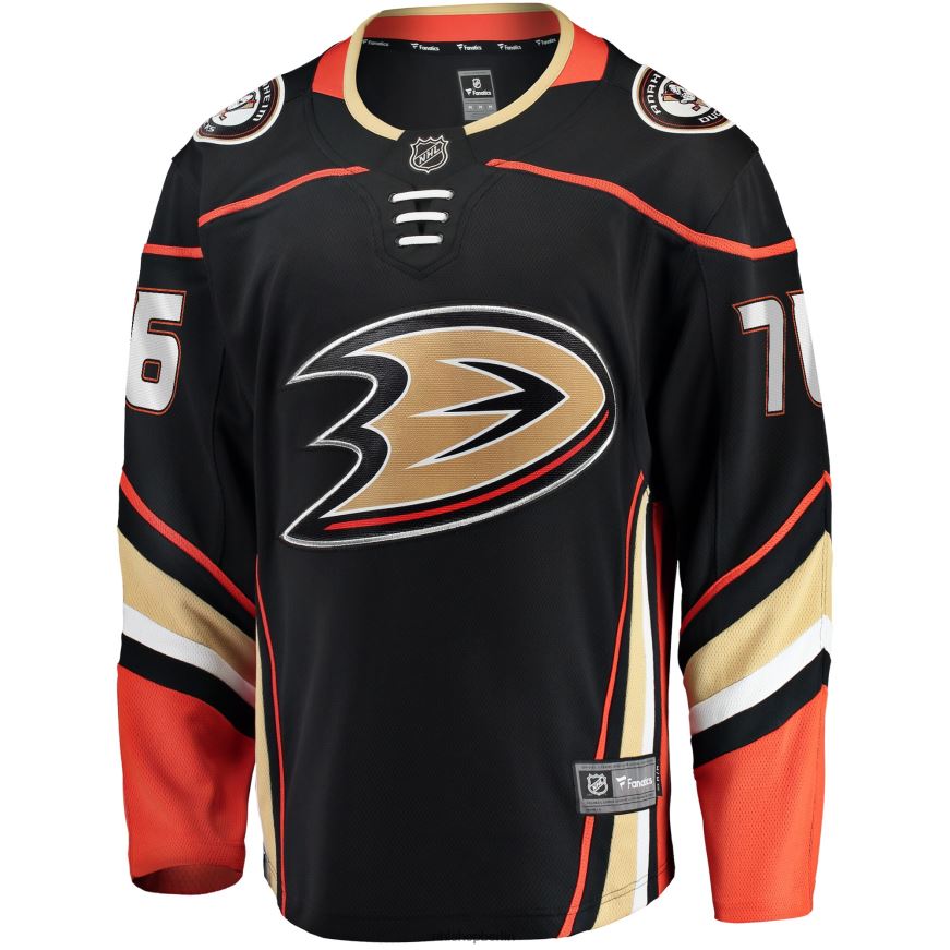 Männer NHL Schwarzes Heim-Ausreißertrikot der Anaheim Ducks mit Fanatics-Logo von Josh Mahura Kleidung BF680T2273