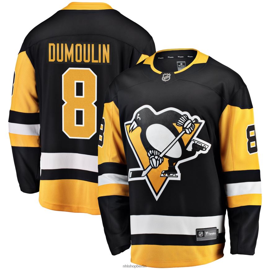 Männer NHL Schwarzes Heim-Ausreißertrikot der Pittsburgh Penguins mit Fanatics-Logo von Brian Dumoulin Kleidung BF680T1665