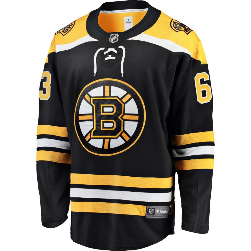 Männer NHL Schwarzes Heim-Breakaway-Trikot der Boston Bruins mit Brad Marchand Fanatics-Logo Kleidung BF680T792