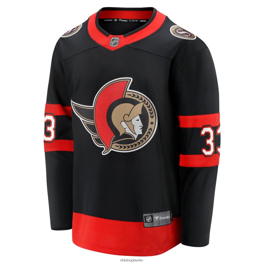 Männer NHL Schwarzes Home-Breakaway-Spielertrikot der Ottawa Senators mit Cam Talbot Fanatics-Logo Kleidung BF680T1658