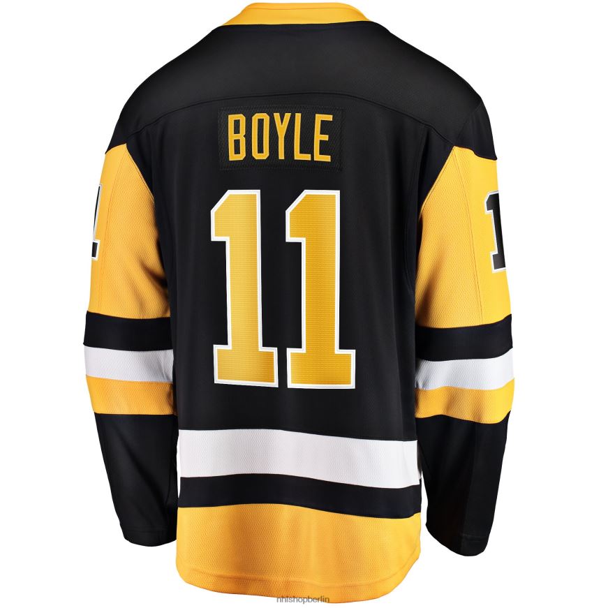 Männer NHL Schwarzes Home-Breakaway-Spielertrikot der Pittsburgh Penguins mit Fanatics-Branding von Brian Boyle Kleidung BF680T2059