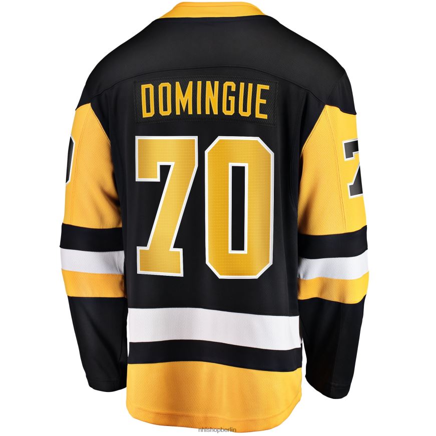 Männer NHL Schwarzes Home-Breakaway-Spielertrikot der Pittsburgh Penguins mit Fanatics-Logo der Louis Domingue Kleidung BF680T1969