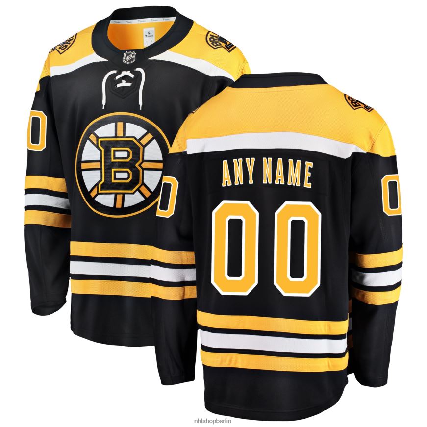 Männer NHL Schwarzes Home-Breakaway-Trikot mit Fanatics-Logo der Boston Bruins Kleidung BF680T15